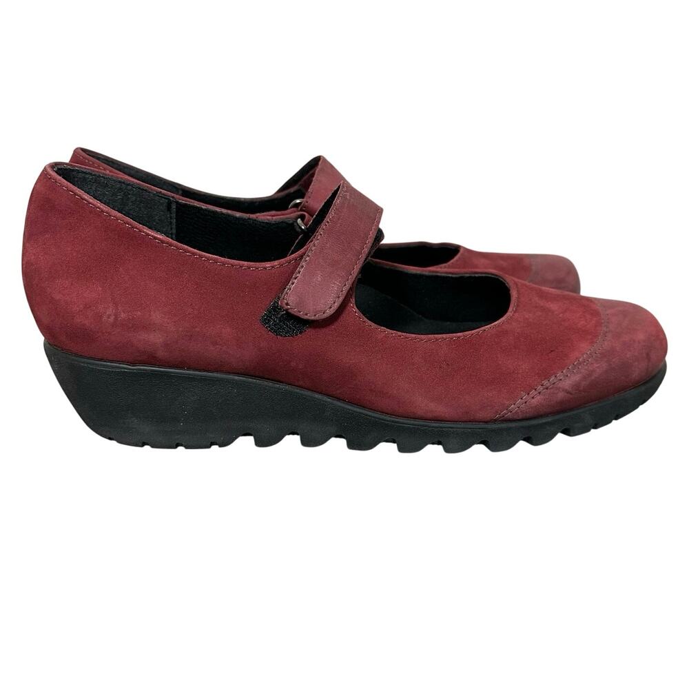 Munro American Burgundy Suede Mary Jane Comfort Shoes Size 8 M